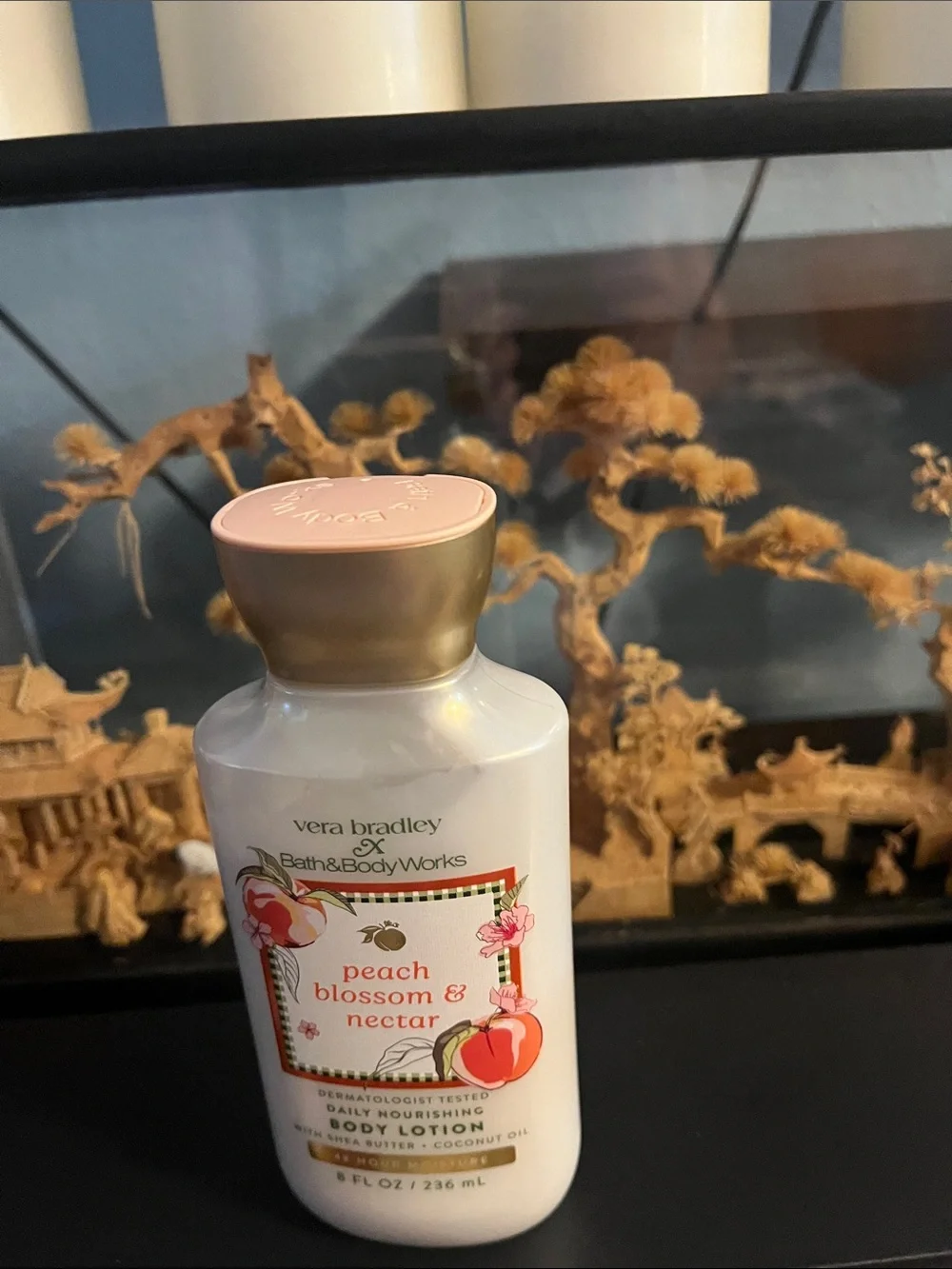 Vera Bradley Peach Blossom & Nectar Lotion — White with Peach and Pink Accents